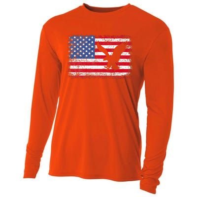 Patriotic Eagle Usa American Flag Cooling Performance Long Sleeve Crew