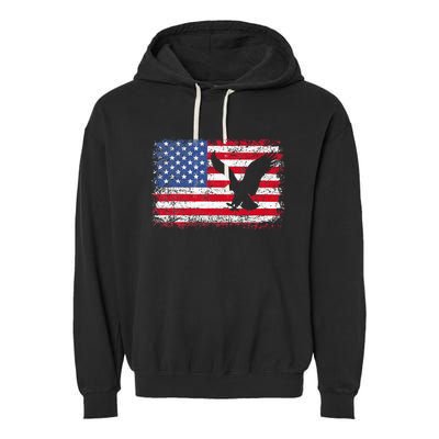 Patriotic Eagle Usa American Flag Garment-Dyed Fleece Hoodie