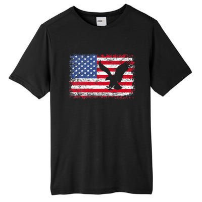 Patriotic Eagle Usa American Flag Tall Fusion ChromaSoft Performance T-Shirt