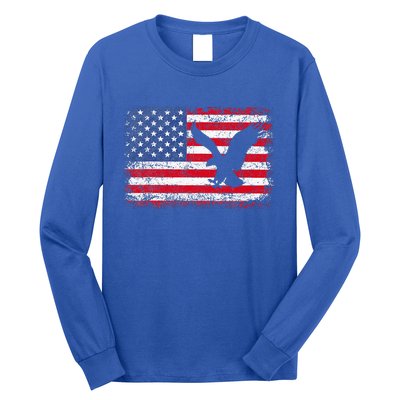 Patriotic Eagle Usa American Flag Long Sleeve Shirt