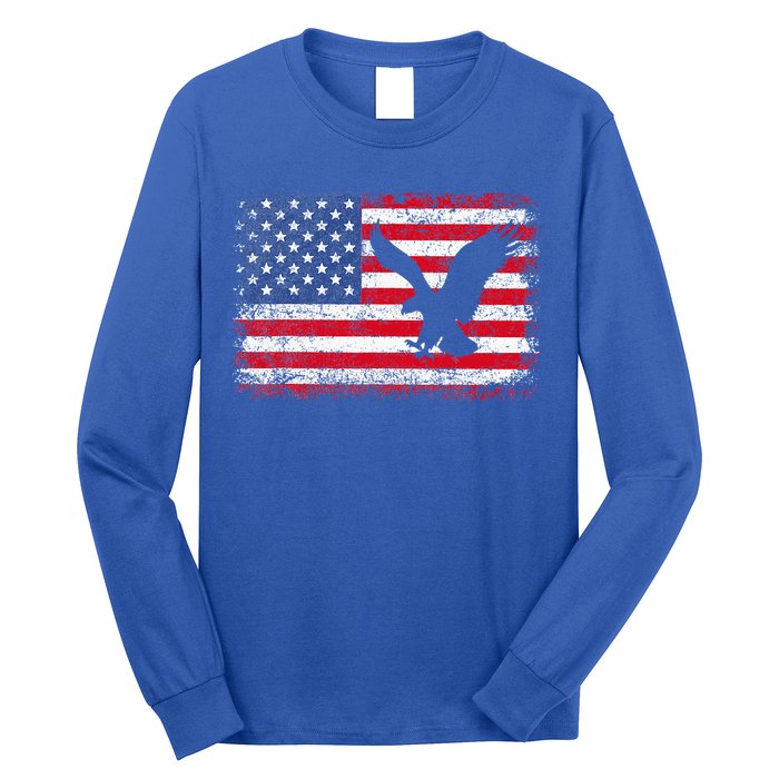 Patriotic Eagle Usa American Flag Long Sleeve Shirt