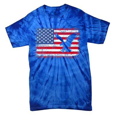 Patriotic Eagle Usa American Flag Tie-Dye T-Shirt