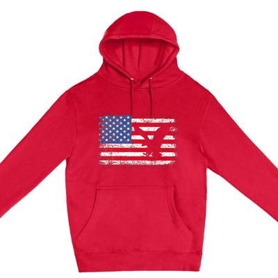 Patriotic Eagle Usa American Flag Premium Pullover Hoodie