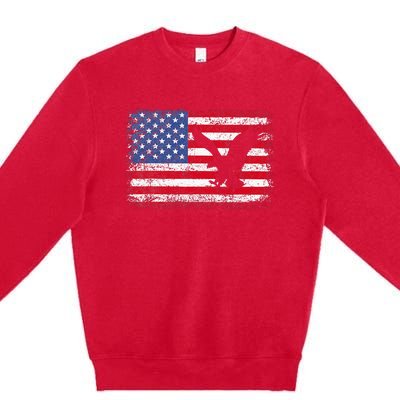 Patriotic Eagle Usa American Flag Premium Crewneck Sweatshirt