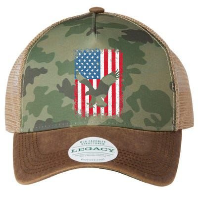 Patriotic Eagle Usa American Flag Legacy Tie Dye Trucker Hat