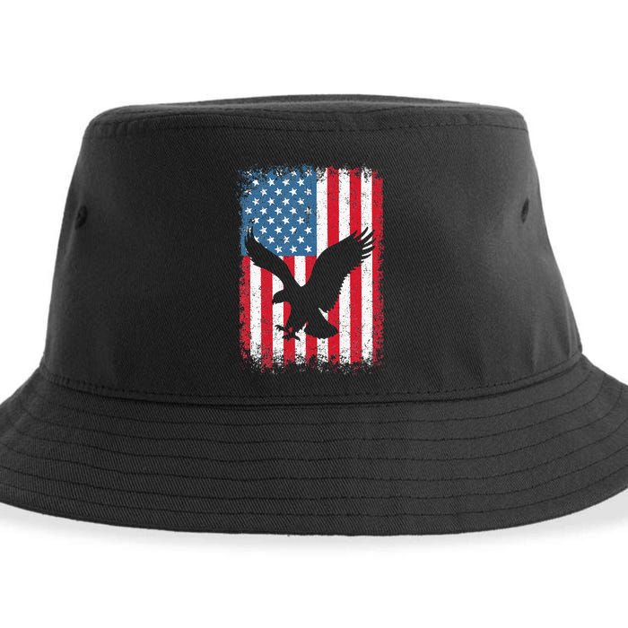 Patriotic Eagle Usa American Flag Sustainable Bucket Hat
