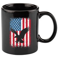 Patriotic Eagle Usa American Flag 11oz C Handle Ceramic Mug