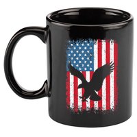 Patriotic Eagle Usa American Flag 11oz C Handle Ceramic Mug