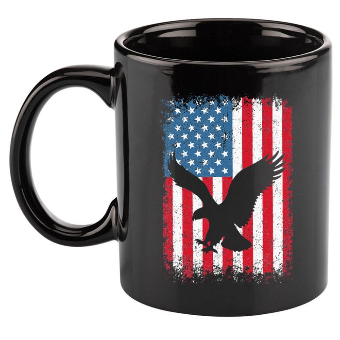 Patriotic Eagle Usa American Flag 11oz C Handle Ceramic Mug