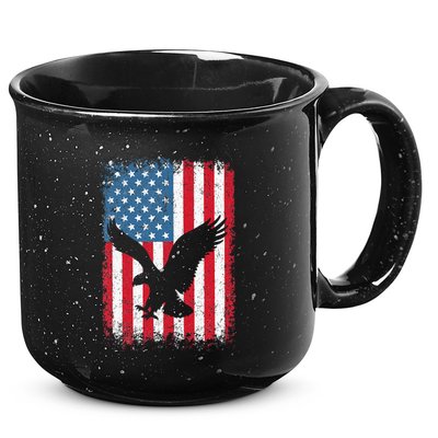Patriotic Eagle Usa American Flag 15oz Campfire Ceramic Mug