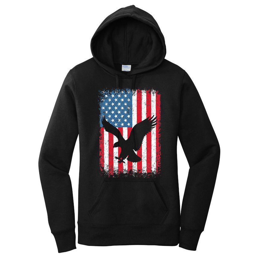 Patriotic Eagle Usa American Flag Women's Pullover Hoodie