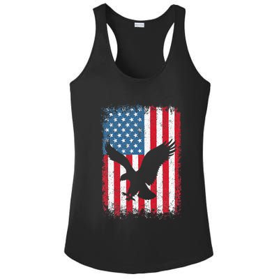 Patriotic Eagle Usa American Flag Ladies PosiCharge Competitor Racerback Tank