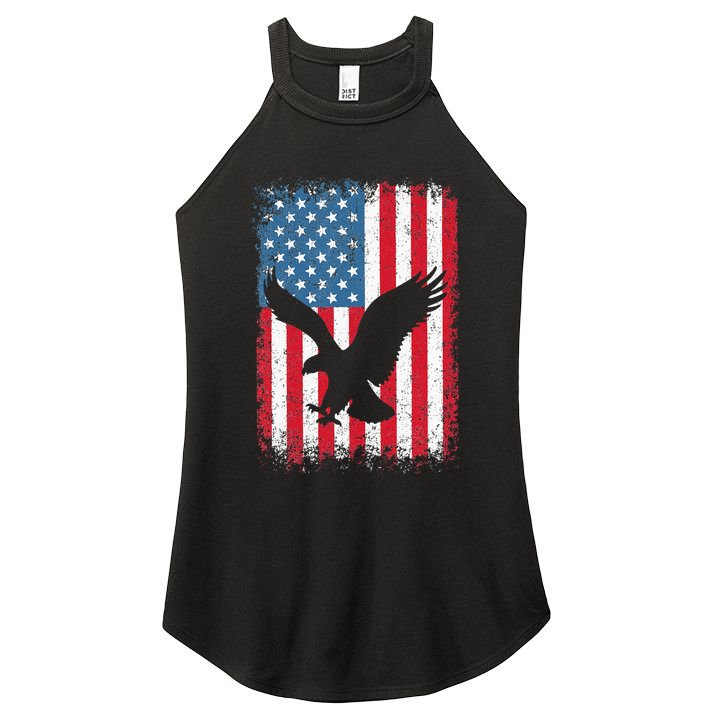 Patriotic Eagle Usa American Flag Women's Perfect Tri Rocker Tank