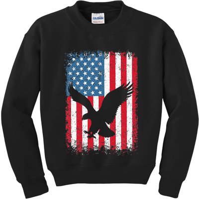 Patriotic Eagle Usa American Flag Kids Sweatshirt