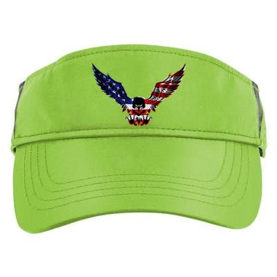 Patriotic Eagle Us Flag 4th Of July Tee Independence Gift Adult Drive Performance Visor