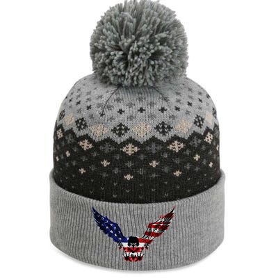 Patriotic Eagle Us Flag 4th Of July Tee Independence Gift The Baniff Cuffed Pom Beanie