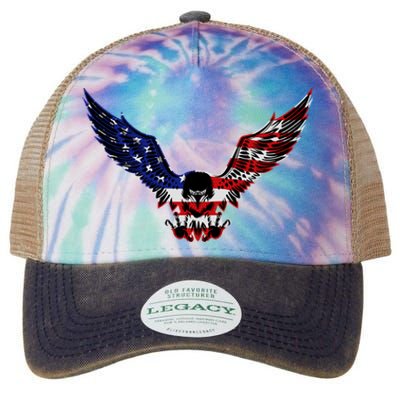 Patriotic Eagle Us Flag 4th Of July Tee Independence Gift Legacy Tie Dye Trucker Hat