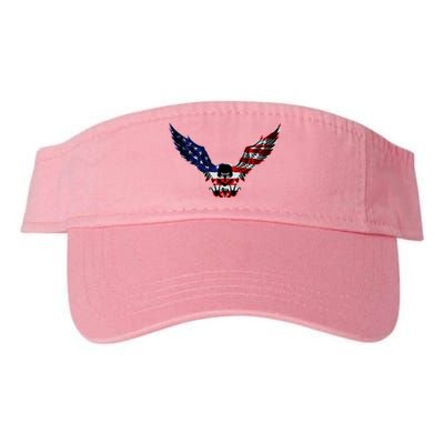 Patriotic Eagle Us Flag 4th Of July Tee Independence Gift Valucap Bio-Washed Visor