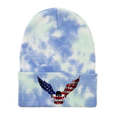 Patriotic Eagle Us Flag 4th Of July Tee Independence Gift Tie Dye 12in Knit Beanie