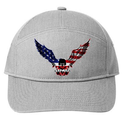 Patriotic Eagle Us Flag 4th Of July Tee Independence Gift 7-Panel Snapback Hat