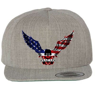 Patriotic Eagle Us Flag 4th Of July Tee Independence Gift Wool Snapback Cap