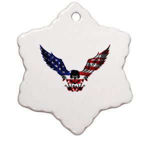 Patriotic Eagle Us Flag 4th Of July Tee Independence Gift Ceramic Star Ornament