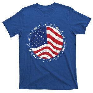 Patriotic Electrician Usa Flag Funny Line Gift T-Shirt