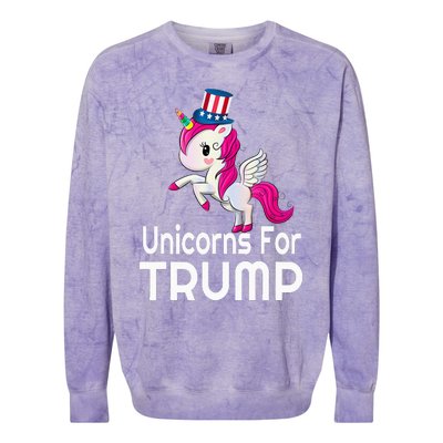 Presidential Election Vote Trump Patriotic Unicorn Supporter Colorblast Crewneck Sweatshirt