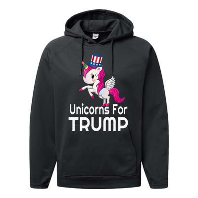 Presidential Election Vote Trump Patriotic Unicorn Supporter Performance Fleece Hoodie