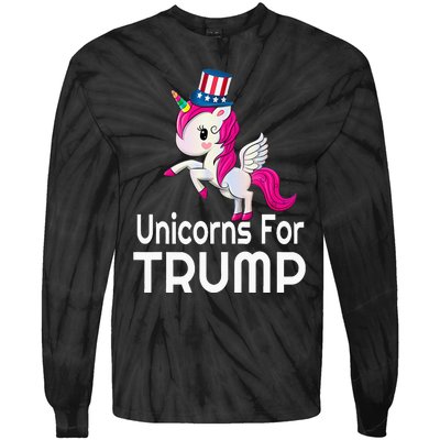 Presidential Election Vote Trump Patriotic Unicorn Supporter Tie-Dye Long Sleeve Shirt