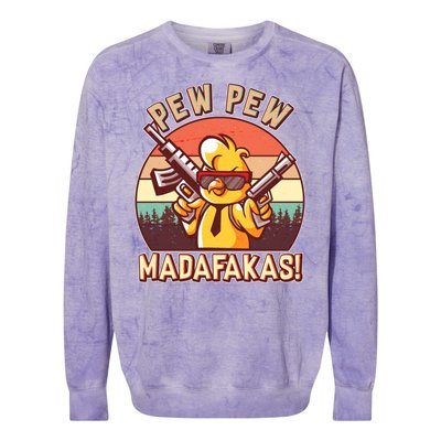 Pew Pew Madafakas Chick Chicken Colorblast Crewneck Sweatshirt