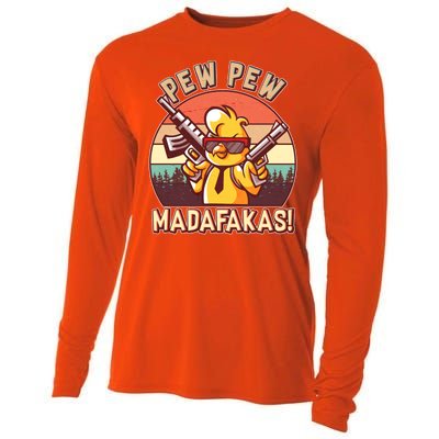 Pew Pew Madafakas Chick Chicken Cooling Performance Long Sleeve Crew