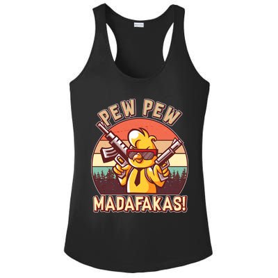 Pew Pew Madafakas Chick Chicken Ladies PosiCharge Competitor Racerback Tank