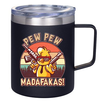 Pew Pew Madafakas Chick Chicken 12oz Stainless Steel Coffee Mug