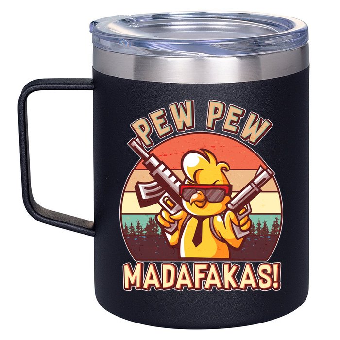 Pew Pew Madafakas Chick Chicken 12oz Stainless Steel Coffee Mug