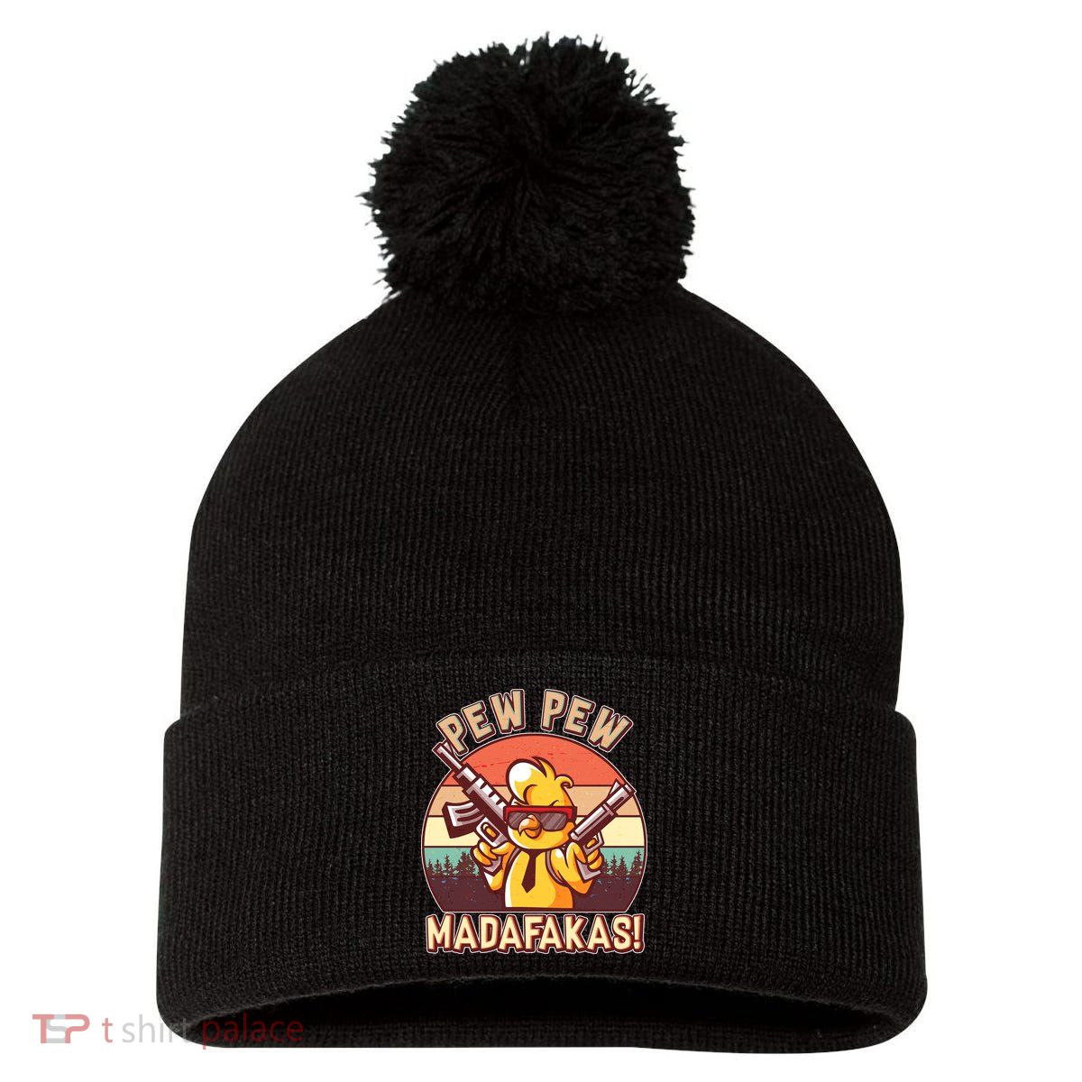 Pew Pew Madafakas Chick Chicken Pom Pom 12in Knit Beanie