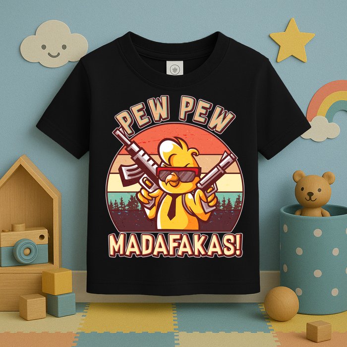 Pew Pew Madafakas Chick Chicken Toddler T-Shirt