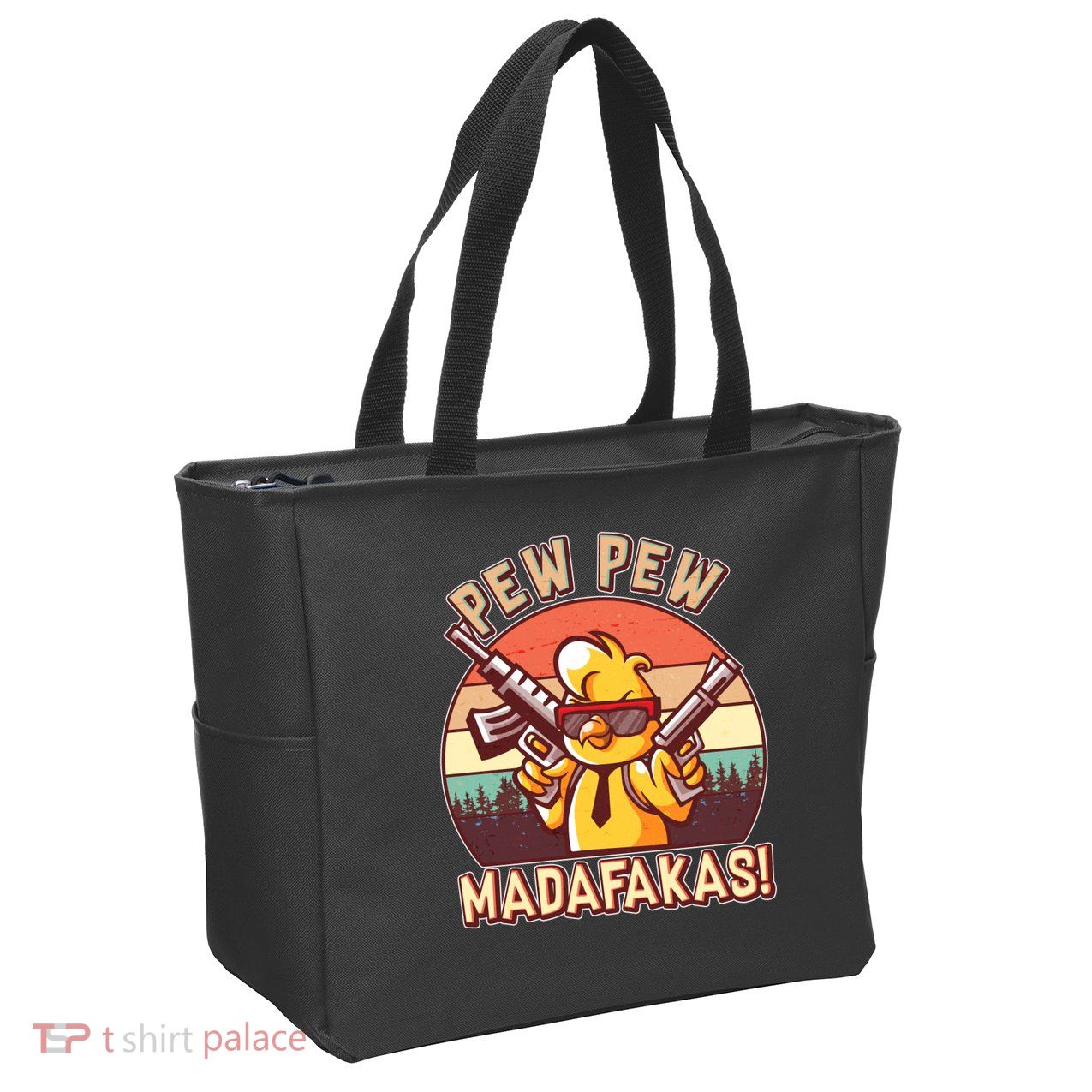 Pew Pew Madafakas Chick Chicken Zip Tote Bag