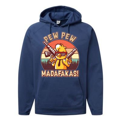 Pew Pew Madafakas Chick Chicken Performance Fleece Hoodie