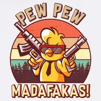 Pew Pew Madafakas Chick Chicken Garment-Dyed Sweatshirt