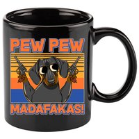 Pew Pew Madafakas Dachshund Dog 11oz C Handle Ceramic Mug