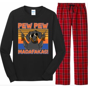 Pew Pew Madafakas Dachshund Dog Long Sleeve Pajama Set