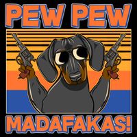 Pew Pew Madafakas Dachshund Dog 16 in Basic Backpack