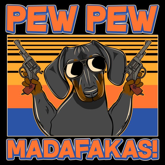 Pew Pew Madafakas Dachshund Dog 16 in Basic Backpack
