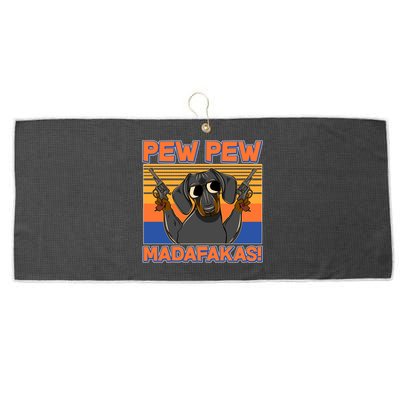 Pew Pew Madafakas Dachshund Dog Large Microfiber Waffle Golf Towel