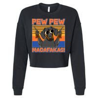 Pew Pew Madafakas Dachshund Dog Cropped Pullover Crew