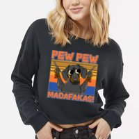 Pew Pew Madafakas Dachshund Dog Cropped Pullover Crew