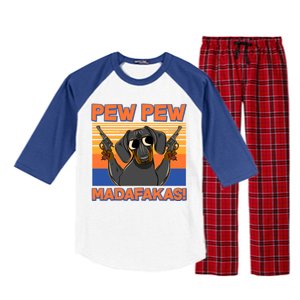 Pew Pew Madafakas Dachshund Dog Raglan Sleeve Pajama Set