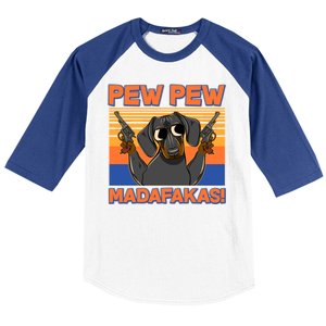 Pew Pew Madafakas Dachshund Dog Baseball Sleeve Shirt