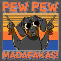 Pew Pew Madafakas Dachshund Dog Cotton Canvas Backpack
